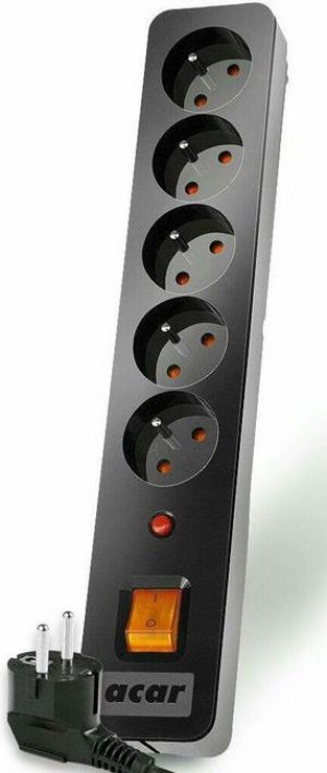 Listwa zasilająca Acar X5 przeciwprzepięciowa 5 gniazd 1.5 m czarna (W0179) 2