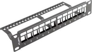 Lanberg Patch panel 1U 10" Pusty 12x slot keystone Czarny (PPKS-9112-B) 4