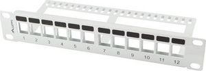 Lanberg Patch panel 1U 10" Pusty 12x slot keystone Szary (PPKS-9112-S) 2