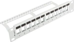 Lanberg Patch panel 1U 10" Pusty 12x slot keystone Szary (PPKS-9112-S) 4