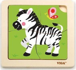 Viga Toys Viga 51317 Puzzle na podkładce-zebra 1