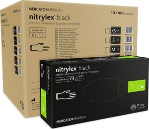 Mercator Medical nitrylex black karton 10 op. x 100 szt. 1