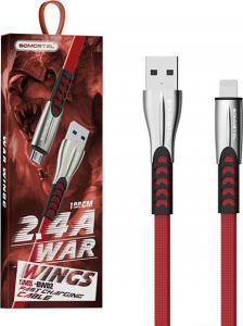 Kabel USB Somostel USB-A - Lightning 1 m Czerwony (25701) 2