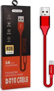 Kabel USB Nafumi USB-A - microUSB 0.3 m Czerwony (25905) 2