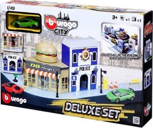 Bburago City Deluxe Set 4 Policja ulica burger (GXP-755422) 1