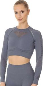 Brubeck LC10020 Damski top GYM z długim rękawem szary S 1