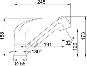 Bateria kuchenna Franke Warta 40 Plus stojąca chrom (115.0352.269) 2