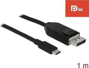 Kabel USB Delock KABEL USB-C(M)->DISPLAYPORT(M) 1M 8K 60HZ CZARNY (THUNDERBOLT 3/DISPLAYPORT ALTERNATE MODE) DELOCK 1