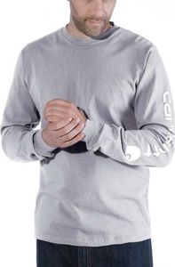 Carhartt Koszulka Carhartt Logo Long Sleeve T-Shirt HEATHER GREY 1