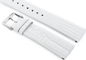 Pacific Pasek skórzany do zegarka W57 - biały - 22mm uniwersalny 2