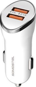 Ładowarka ŁADOWARKA SAMOCHODOWA 2A BIAŁA SOMOSTEL 2100mAh 2XUSB DUAL FAST CHARGING SMS-A44 3