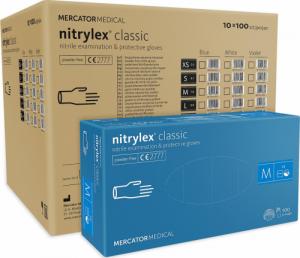 Mercator Medical Rękawice nitrylowe nitrylex classic blue M karton 10 op x 100 szt () - RD30019003K 1