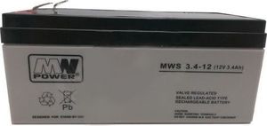MW Power Pb 12V 3.4Ah bezobsługowy (waga 1.3kg, max. prąd ład. 0.95A, max. prąd rozład. 35A) 1