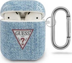 Guess Etui ochronne GUACA2TPUJULLB Jeans Collection do AirPods 1/2 niebieskie 1