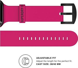 Superdry Pasek Watchband Apple Watch 38/40mm Silicone różowy (41679) 5