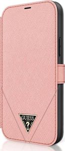 Guess Guess GUFLBKP12SVSATMLPI iPhone 12 mini 5,4" różowy/pink book Saffiano 2