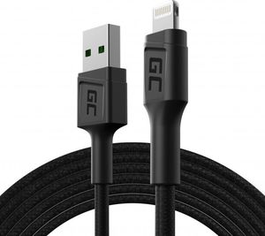 Kabel USB Green Cell USB-A - Lightning 2 m Czarny (KABGC18) 1