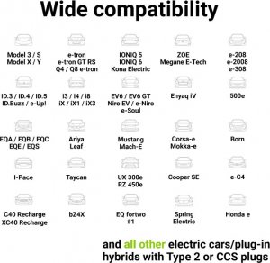 Kabel do ładowania samochodów Green Cell EV09 Type 2 7.2kW 5m 2
