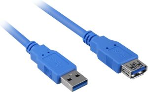 Kabel USB Sharkoon USB-A - USB-A 2 m Niebieski (4044951010882) 1