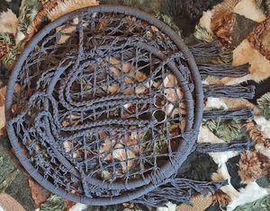 Saska Garden Hamak ażurowy fotel wiszący 80x60cm luxe z poduszką szary (1026954) 14