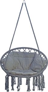 Saska Garden Hamak ażurowy fotel wiszący 80x60cm luxe z poduszką szary (1026954) 6