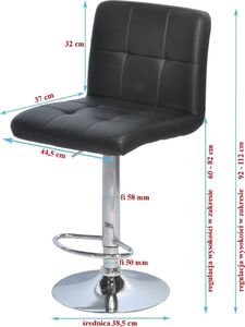 Saska Garden Hoker krzesło barowe czarne kpl. 2szt Saska Garden 7