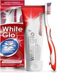 White Glo Extra Strength Whitening Toothpaste pasta do zębów 2w1 z płynem do płukania 100ml + szczoteczka do zębów 1