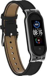 Opaska skórzana Mi Band 5 czarna 2