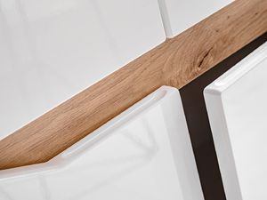 FURNIVAL Meblościanka FAME biały połysk/dąb artisan z przeszkleniami FURNIVAL 8