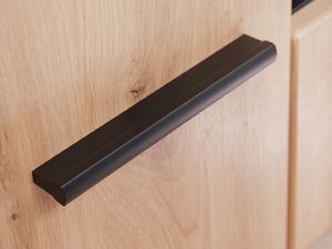 FURNIVAL Meblościanka SOLIDO dąb srtisan/czarny mat z oświetleniem LED FURNIVAL 7