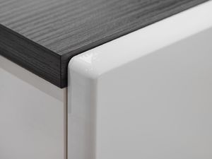 FURNIVAL Meblościanka SOLIDO biała/sosna norweska czarna z podświetleniem LED FURNIVAL 5