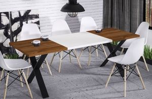 ENDO Stół X 130(170)x80 dąb stirling rozkładany w stylu industrialnym ENDO 2