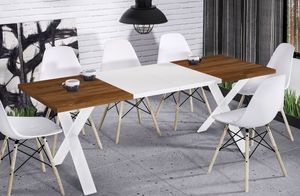 ENDO Stół X 130(170)x80 dąb stirling rozkładany w stylu industrialnym ENDO 3