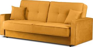 Konsimo Sofa ORIO żółta rozkładana do salonu pikowana KONSIMO 1