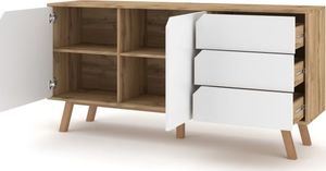 Vivaldi Komoda TOKIO craft złoty/biały mat na drewnianych nogach Vivaldi 3