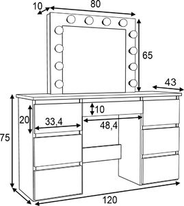 Meblowa 1 Toaletka ALEKSANDRA 5 dąb sonoma z szufladami MEBLOWA 1 2