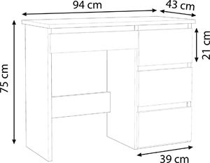 Biurko Meblowa 1 Bandi 2 Białe 94 cm x 43 cm 3