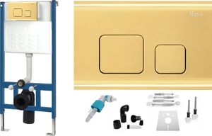 Stelaż Rea Stelaż zestaw podtynkowy do mis WC ze złotym przyciskiem F 1