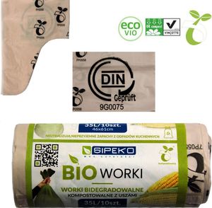 Sipeko Worki biodegradowalne kompostowalne Atest 35L 10szt. 1