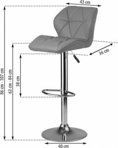 Sofotel Hoker barowy z oparciem Castel szary 2