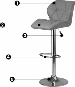 Sofotel Hoker barowy z oparciem Castel szary 4