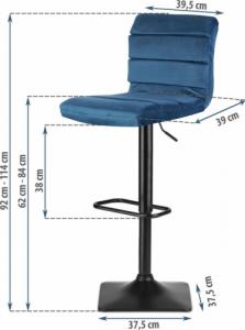 Sofotel Hoker barowy z oparciem Drava niebieski 9