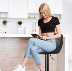 Sofotel Hoker barowy z oparciem Nerra czarny z czarną podstawą 8