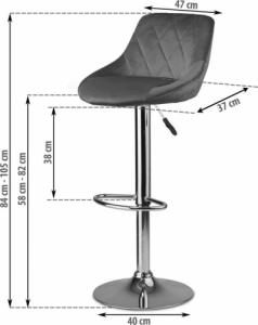 Sofotel Hoker barowy z oparciem Nerra szary 3