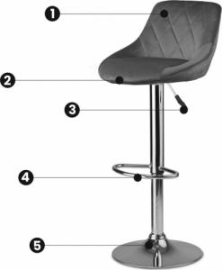 Sofotel Hoker barowy z oparciem Nerra szary 4