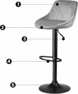 Sofotel Hoker barowy z oparciem Nerra jasnoszary 6