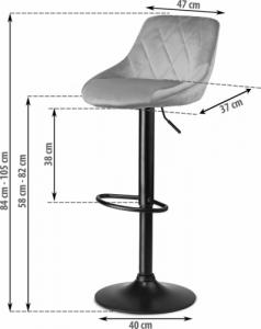 Sofotel Hoker barowy z oparciem Nerra jasnoszary 7