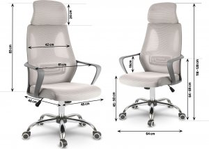 Krzesło biurowe Sofotel Praga Jasnoszare 9