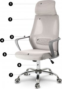 Krzesło biurowe Sofotel Praga Jasnoszare 12