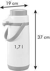 Tescoma Termos 1,7L do Napojów + Pompka z Dozownikiem FAMILY COLORI Tescoma CZERWONY uniwersalny 2
